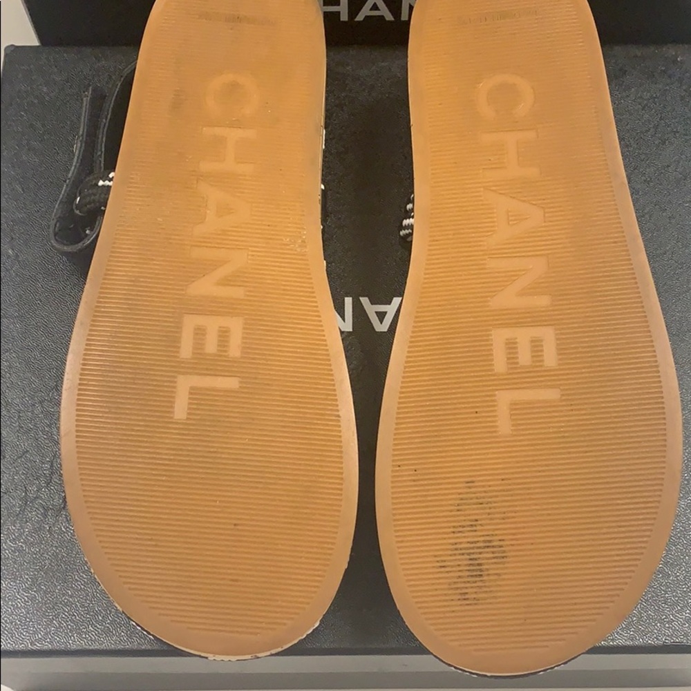 Authentic Chanel Cord & Lambskin Sandal S20 - Picture 5 of 7